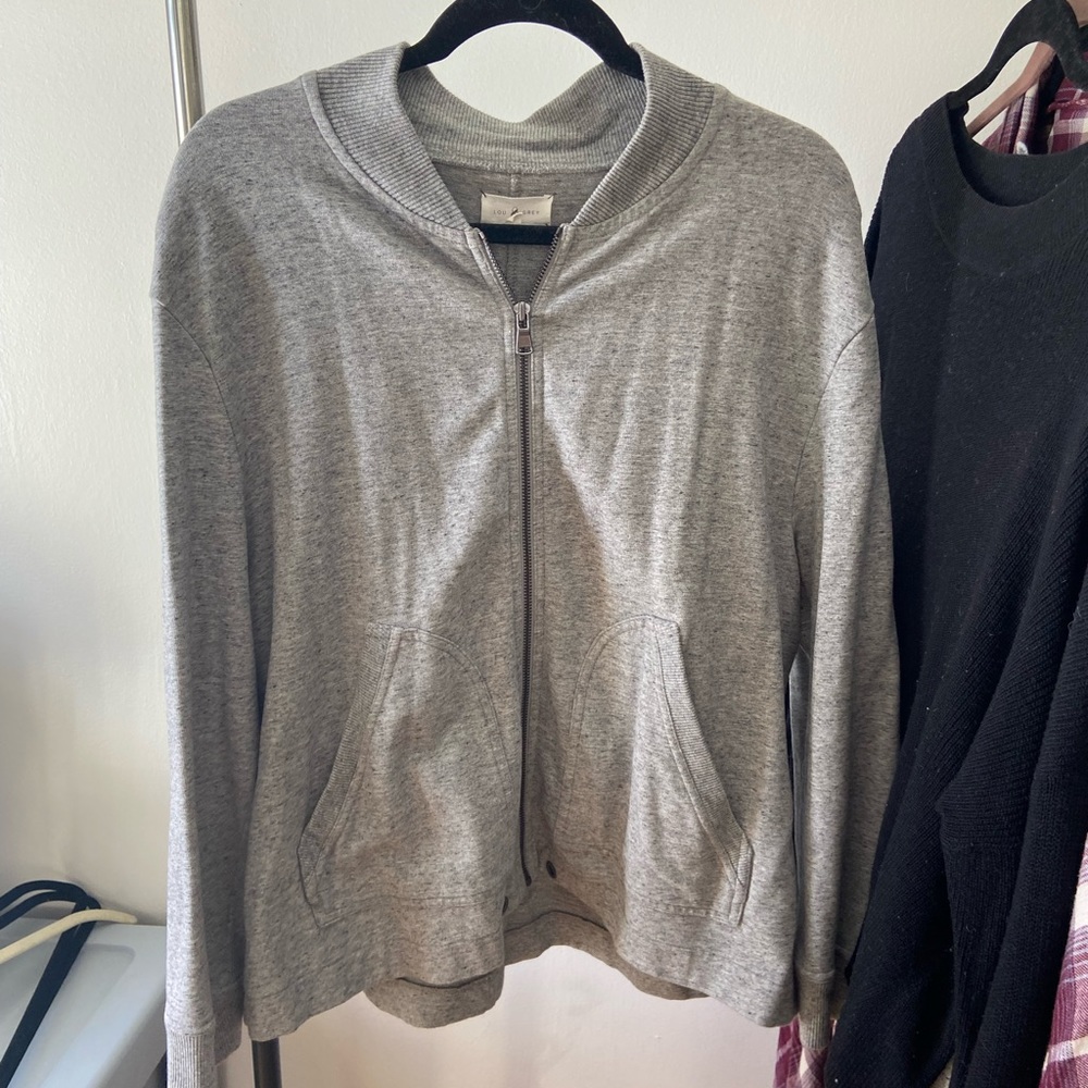 Gray zip up sweater